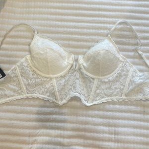 White lace bustier corset top